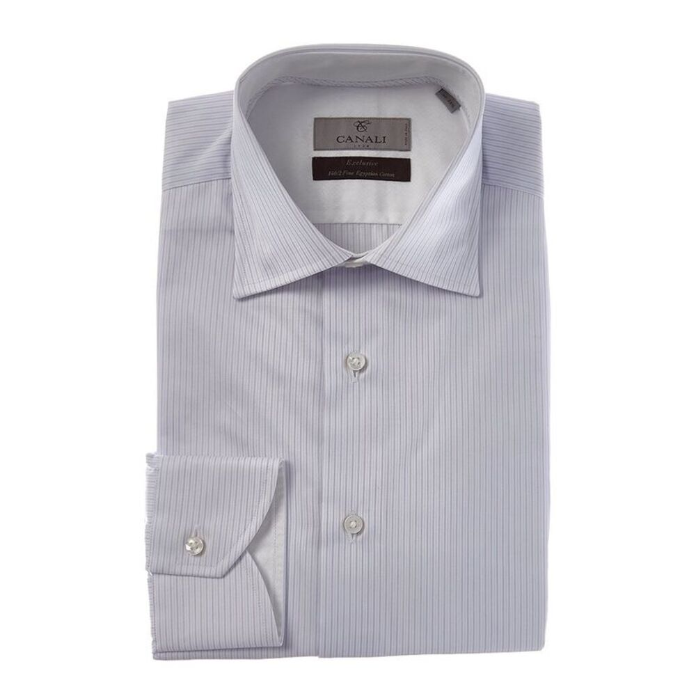 Canali Mens  Dress Shirt, White